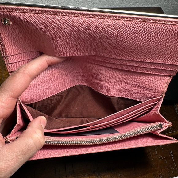 Prada Saffiano Pink Long Leather Wallet - Picture 5 of 16